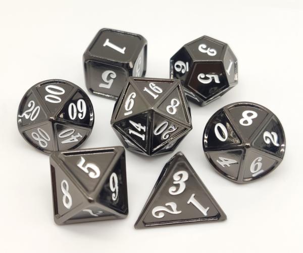 Odorless Antiwear Metal Dice RPG , Hand Polished Heavy Dice Set