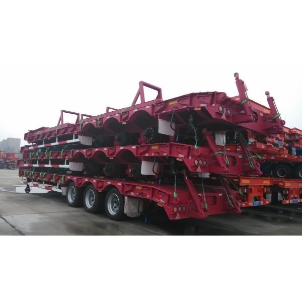 CIMC HUAJUN 3 Axle Heavy Duty Low Bed Semi Trailer with Hydraulic Ramp Max Payload 70TON