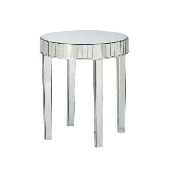 2 pieces set mirrored nesting table round side table for living room