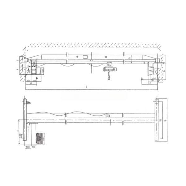 Single Girder EOT Crane with 25T Max Lifting Load A3-A4 Work Duty and PLC Motor Gear for Industrial Use