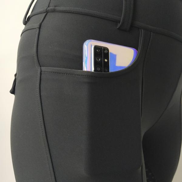 Black Horse Riding Jodhpurs Women Four Way Stretch Breeches With Silicone