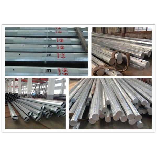 Powerful Galvanized Steel Pole Electric Utility Pole With FRP 9m 7.2mm