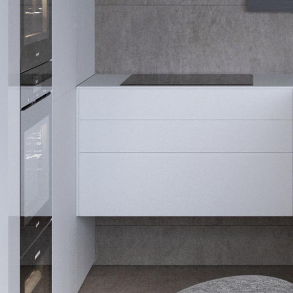 Edna Classic Design Automatic Frameless PVC Board Cabinet Kitchen Cabinets PVC Design