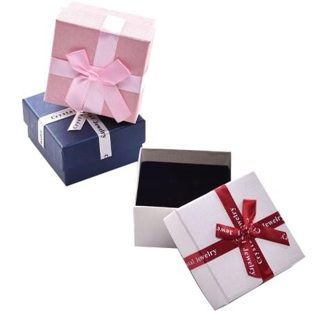 Small CMYK Fresh Gift Box Necklace Earring Clip PMS Jewelry Bow Box Carton