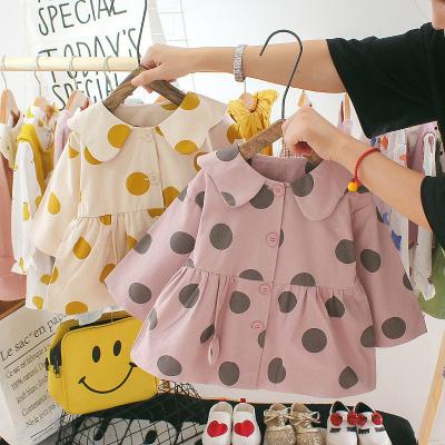Polca Dot Pattern do revestimento da roupa das crianças cor-de-rosa da mola da lapela 110CM