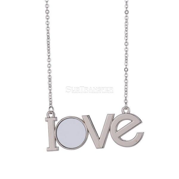 Sublimation Jewelry Blanks Sublimation Blank LOVE Letter Heart Shape Necklace For Valentine's Day