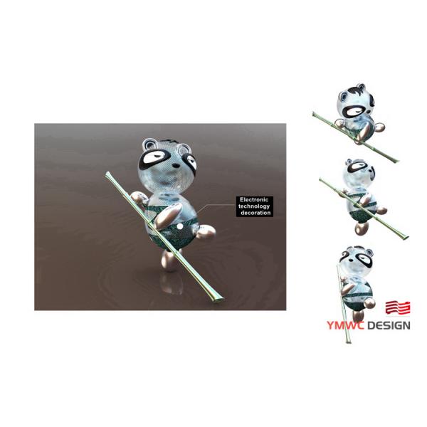 Stainless Steel Panda Shape Landscape Sculpture for Outdoor Decoration and Landscaping