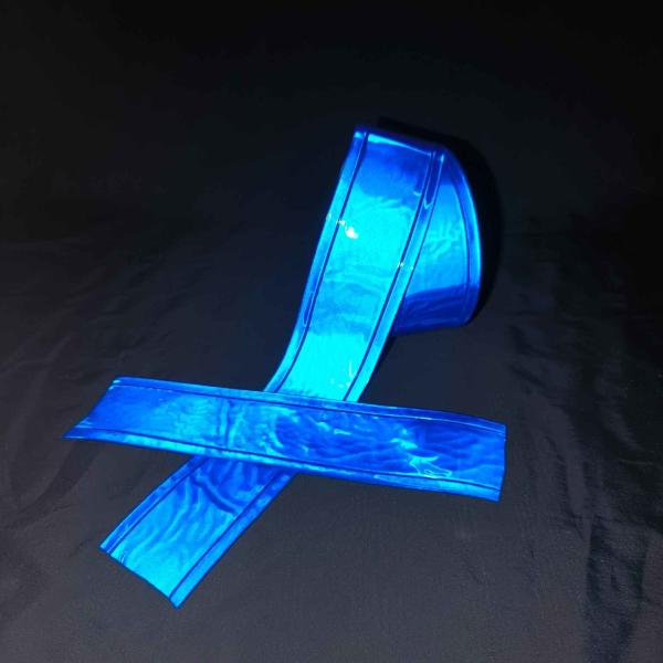 Изготовленная на заказ высокая видимость шьет на голубой ленте PVC отражательной для дорожного знака ленты безопасности одежды