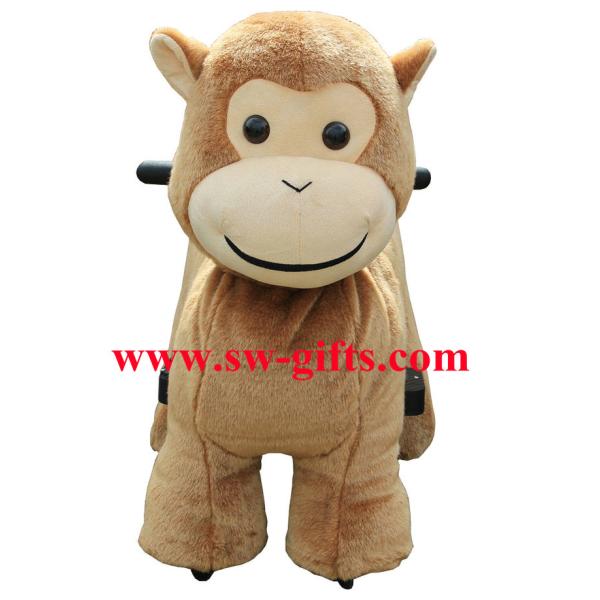 Popular ride on furry motorized plush riding lovely kiddie ride toys