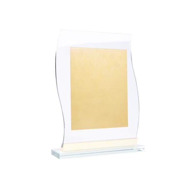 Custom logo gold foil design acrylic photo frame plate trophy