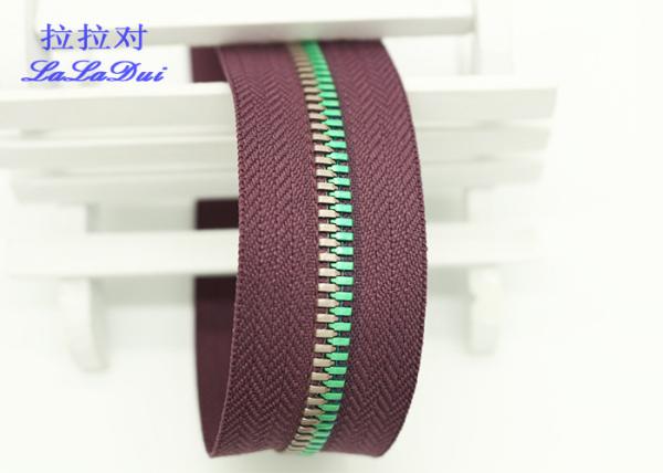 Garments / Bags Brass Long Chain Zipper Silver Teeth Polyester / Cotton / Aramid Tape