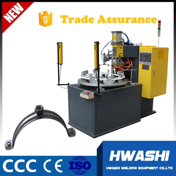 Soldadora del control de la abrazadera/del tubo de tubería de acero, máquina de la soldadura por puntos del CNC con la tabla rotatoria