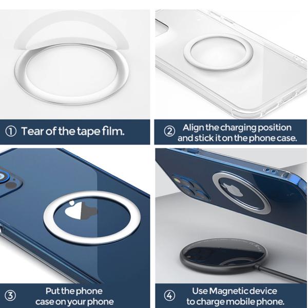 Adhesivo magnético de neodimio suave y flexible para iPhone MagSafe tapa de almohadilla de carga inalámbrica