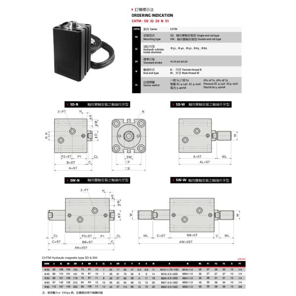 High Pressure Hydraulic Cylinder Compact Structure Treated Internal Surface