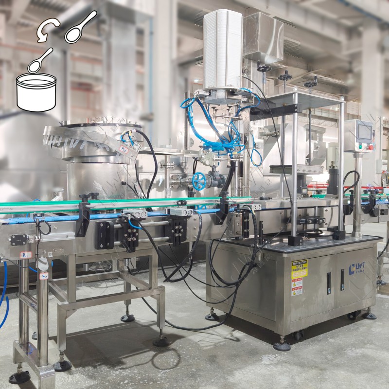 LWT High Speed 15 Pails/Min Plastic Bucket Powder Filling Machine Line with Automatic Bucket Dropper Labeler System
