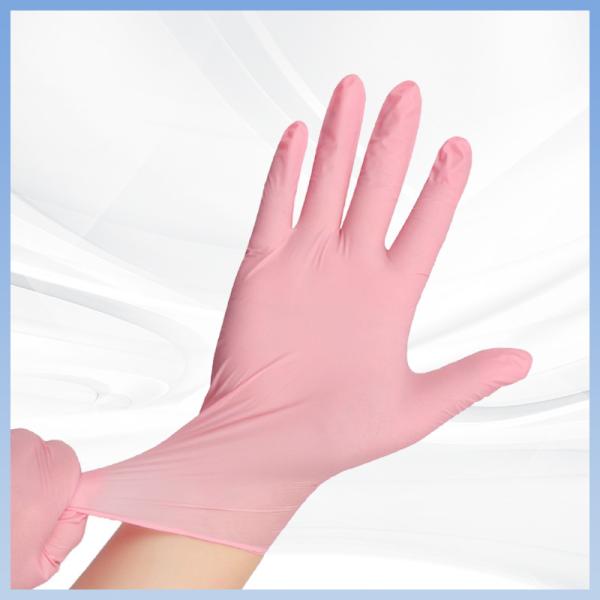 Pink Synthetic Nitrile Sterile Hand Gloves In Oral Dental Examinations