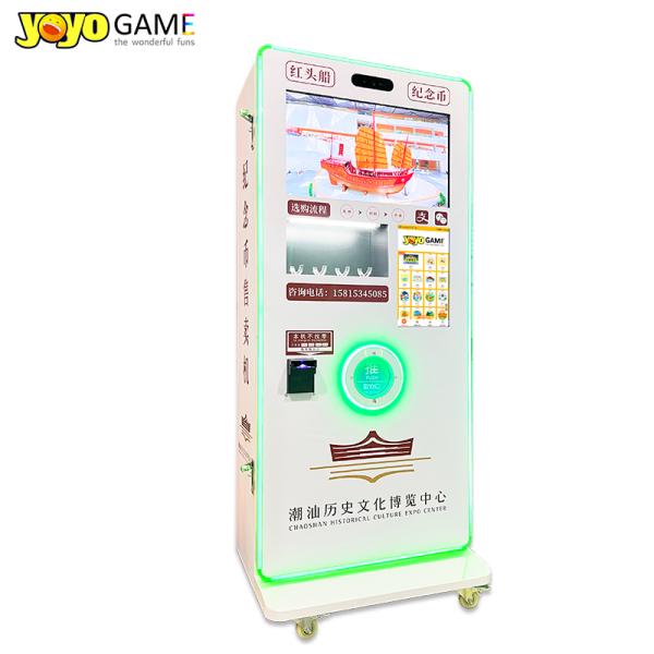 32 Inch Touchscreen Medal Vending Machine with 300-600 pcs Capacity and 1 Year Warranty for Souvenir Coins