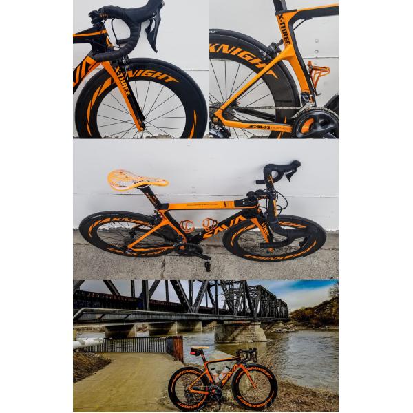 Orange Urutan Groupset Shimano Road Bike 22 speeds Double V Brake