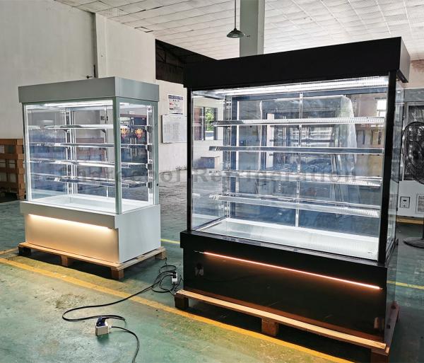 Bakery Shop Glass Chiller Cake Showcase Ultra Clear Glass 4 Shelves