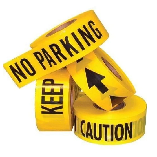 80 - 150 micrones de película protectora de PE LDPE HDPE cinta de advertencia roja y blanca