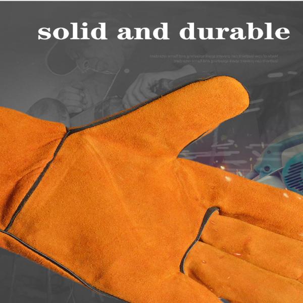EN420 EN388 ANSI 2 Layer High Temperature Cowhide Welding Gloves Wear Resistant