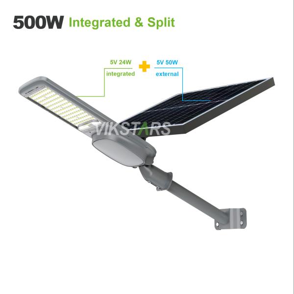 High Power All In One 200W 300W 400W 500W Split Solar Street Lights With Additional Solar Panel