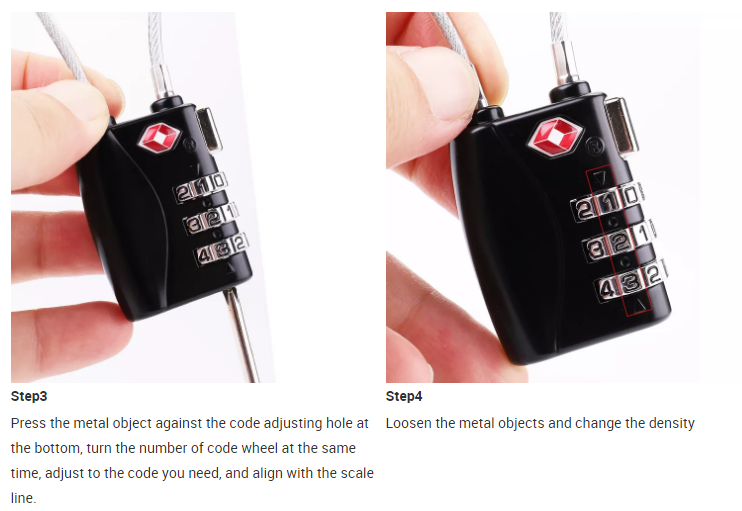 3 Digit Code TSA Lock Outdoor Industrial Safety Luggage Backpack Zipper Wire Rope Key Combination Padlock Zinc Plastic RARLUX
