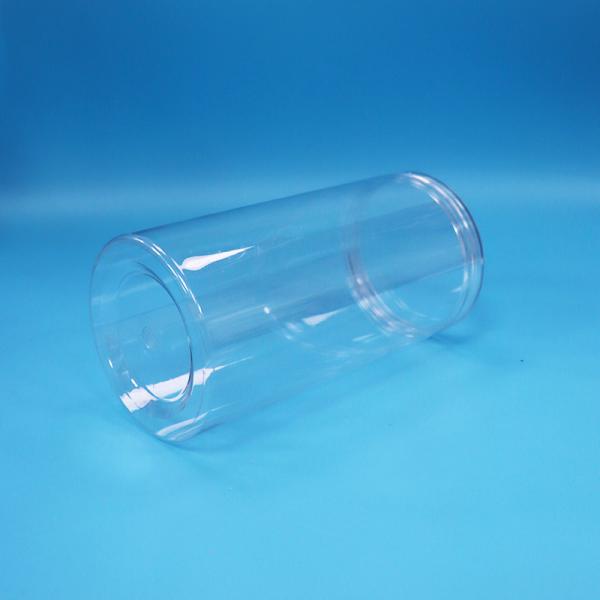 Clear PET Cylinder Round Food Grade Plastic Candy Cookies Food Jars Screw Clear Caps