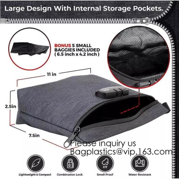 Activated Carbon Lined Odor Small Smell Proof Bag For Weed With Waterproof Zipper,Smellproof Pouch Stylish Secire Lock B