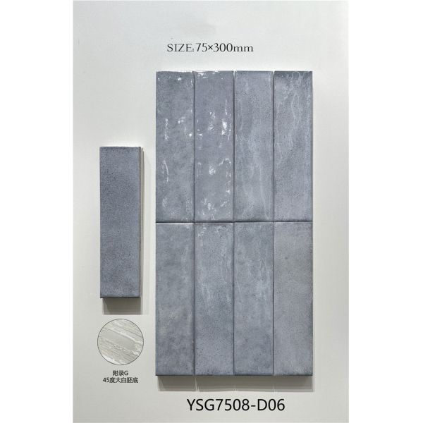 Stunning and Durable 75x300mm Glossy Ceramic Wall Tiles For Living Room