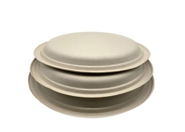 Round 6 6g Biodegradable Sugarcane Bagasse Plates, Paper plates