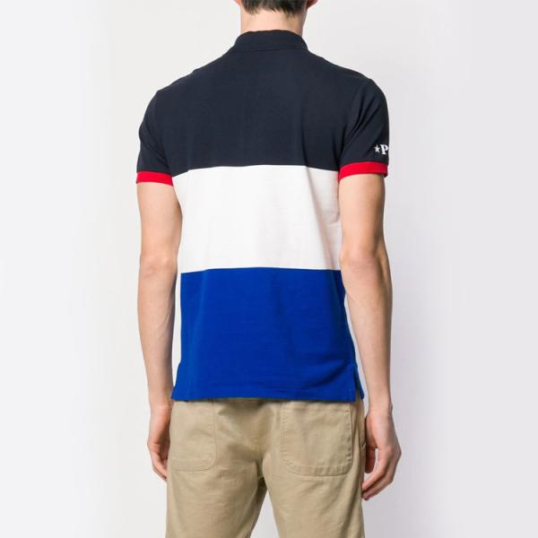 Personalized Mens Polo Style Shirts Round Neck , Stripped Polo Shirt Custom Logo