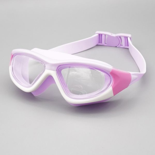 Big Frame Children Swimming Goggles With Silicone Gasket And Rainbow Plating Lens