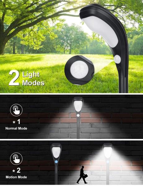 2 Modes 750mAH Super Bright Solar Landscape Lights / 6000-7000K Solar Lawn Spotlight