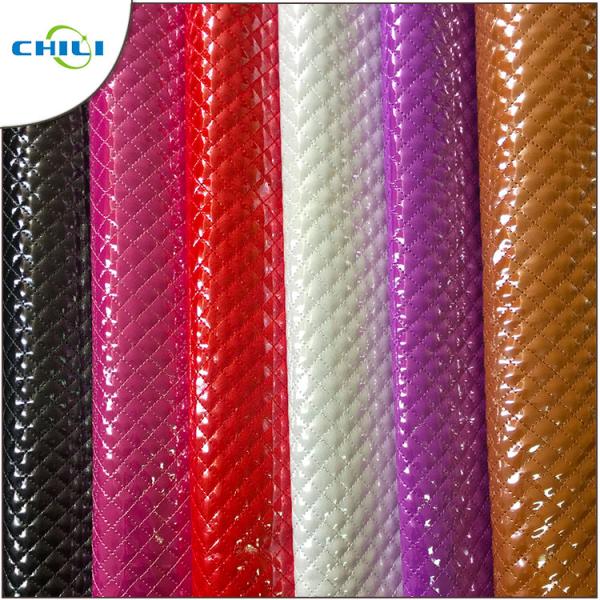 Chunky Rexine Floral Quilted Leather Fabric , Faux Leather Upholstery Shoes Decor