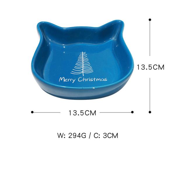 Christmas Reindeer Porcelain Ceramic Cat Food Bowls Round Ear 300ml 100ml Ceramic Dog Bowls