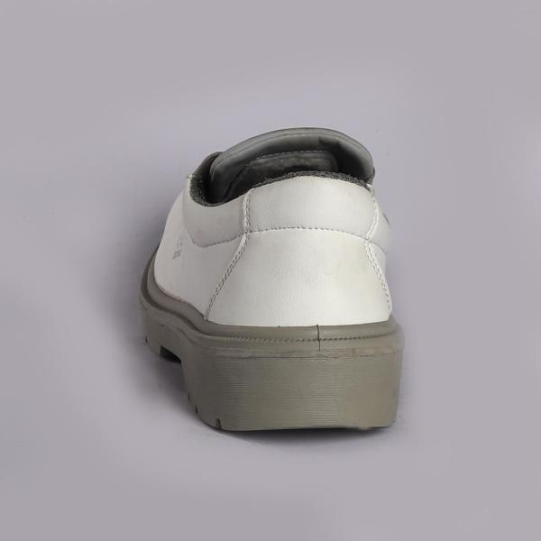 Embossed Leather  Brand Safety Shoes White Upper Slip Resistant Worker Men Action PU Outsole