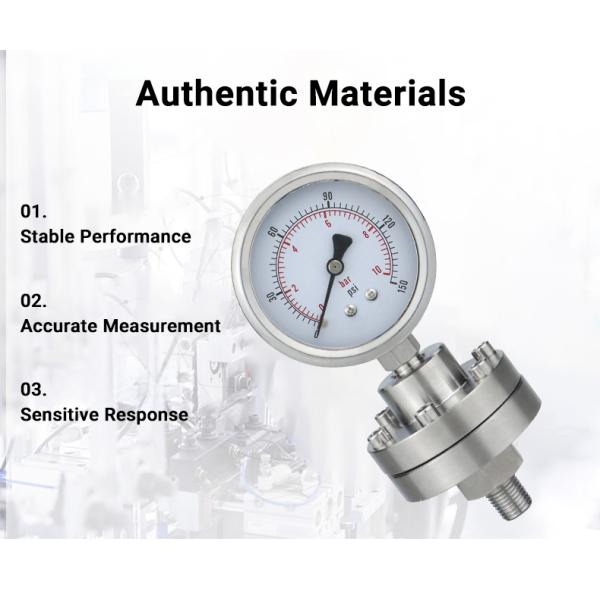 2.5 Precision Pressure Gauge with ZG1/4 Threaded Connection Diaphragm Seal Manometer