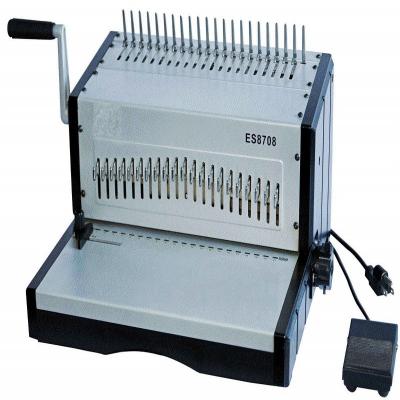 Máquina de emperramento de perfuração ES8708 do pente plástico elétrico para o caderno