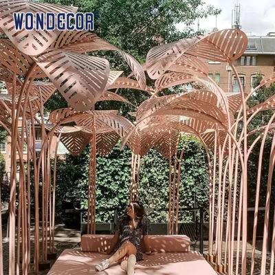 Escultura da árvore de coco de Rose Gold Forged Metal Sculpture 220cm