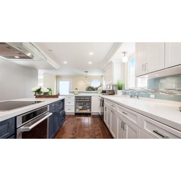 Custom Designed Quartz Kitchen Cabinet with Solid Wood Carcase and Lazy Susan Storage