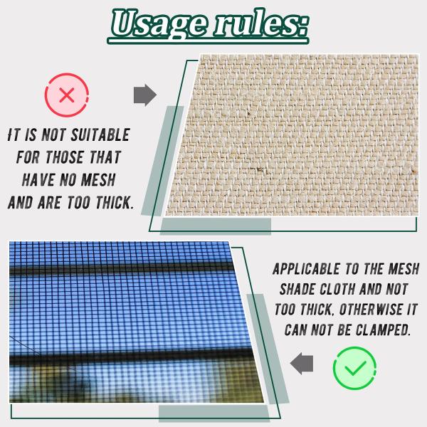 Shade Cloth Clips Heavy Duty Lock Grip for a Variety of Sun Shade Net and Plastic Mesh Clip