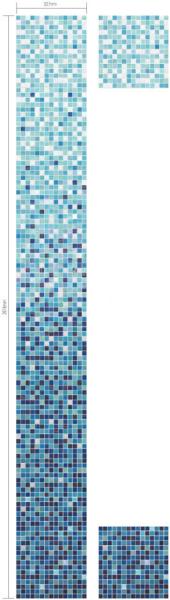 Sea blue gold line series variation swimming pool decoration mosaic gradation pattern