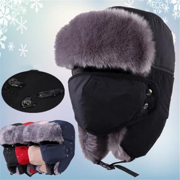 Unisex Outdoor Waterproof Wool Winter Hat For Men Strings Buckle Closure Available