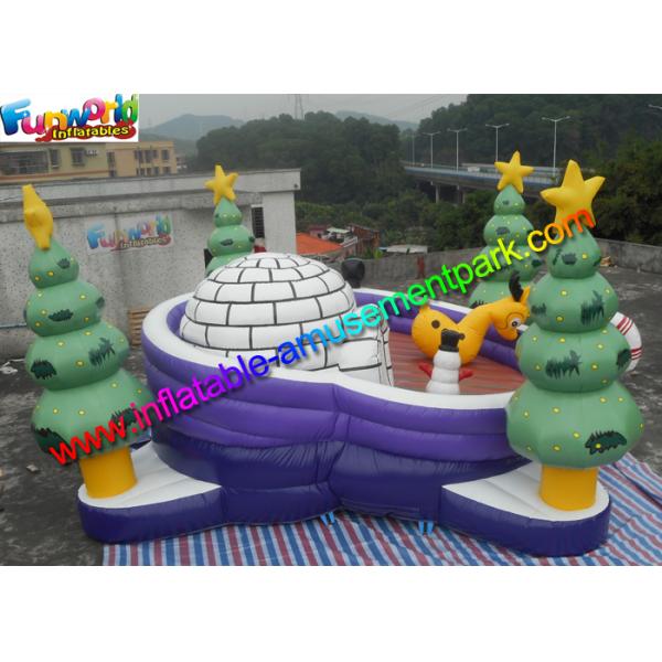 Подгонянный хвастуна купола снеговика Кристмас дом раздувного скача с деревом