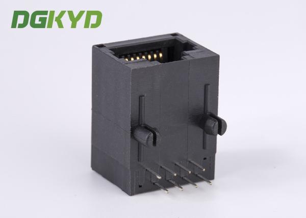 10/100 BASE 1x1 Tab Down RJ45 Network Connector with transformer PBT black