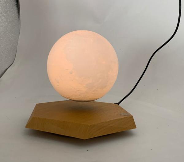 new magnetic levitation rotating yellow and white moon lamp light 5inch christmas gift