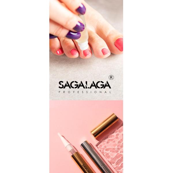 Huile revitalisante pour cuticules pour le traitement des ongles SAGALAGA Bouteille noire personnalisée avec pinceau et mangue Marque privée Stylo certifié MSDS