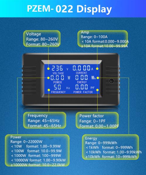 100A Digital Meter Ammeter Voltmeter With Coil CT LCD Display CE FCC