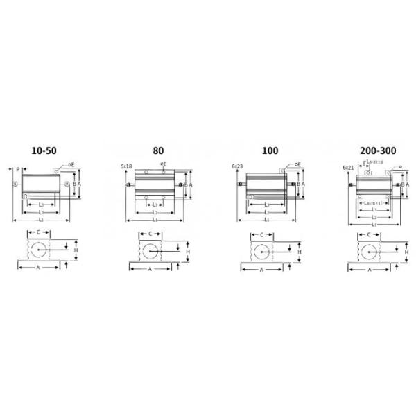 Rxg24 Wire Wound Resistor 25W 50W 75W 100W 200W 300W 500W Высокая мощность Золотой алюминиевый резистор